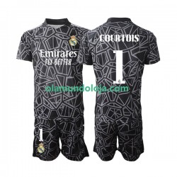 Camisola Real Madrid Courtois 1 Guarda-redes Criança Equipamento Segundo 2022-2023 Manga Curta